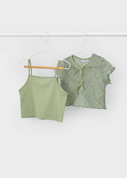 T-shirt m/c 2 peças em croché - mayoral - Mini Menina - SS26-3015