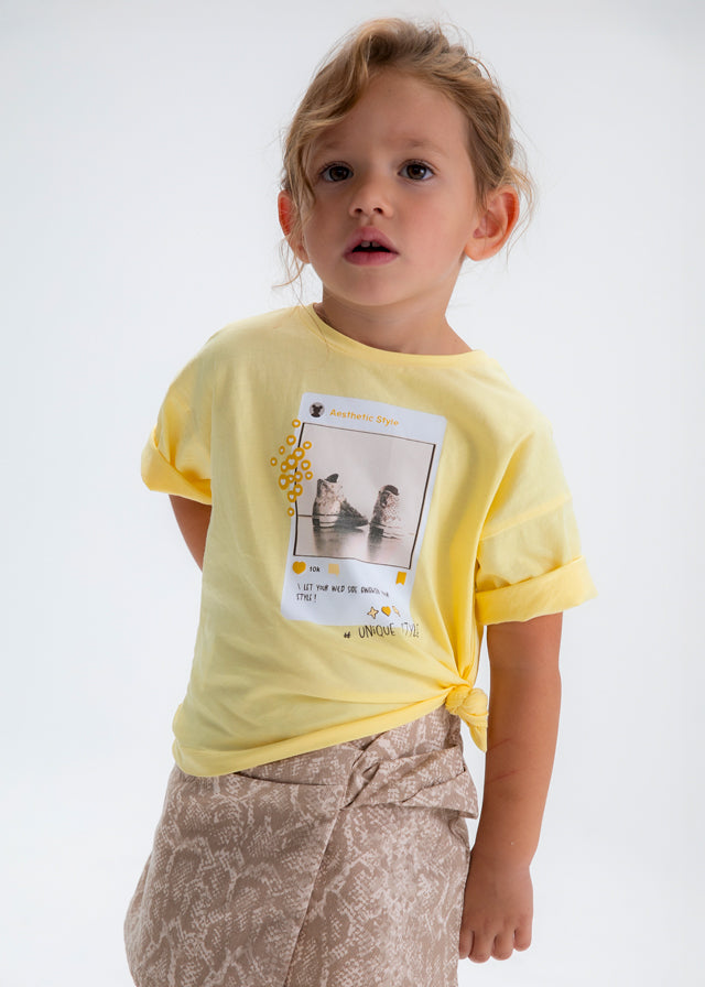 Camiseta manga curta - mayoral - Mini Menina - SS26-3016