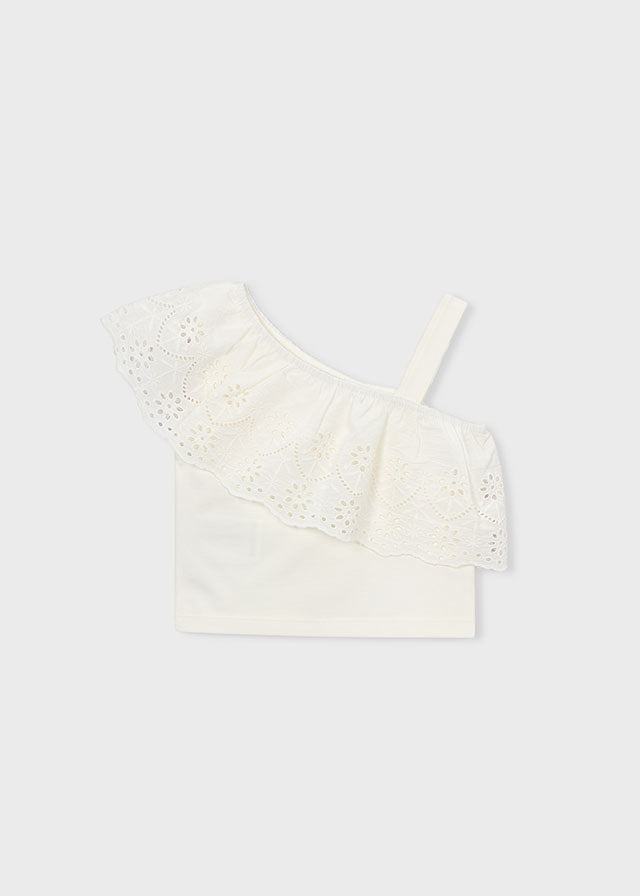 Blusa alças perfurada - mayoral - Mini Menina - SS26-3022