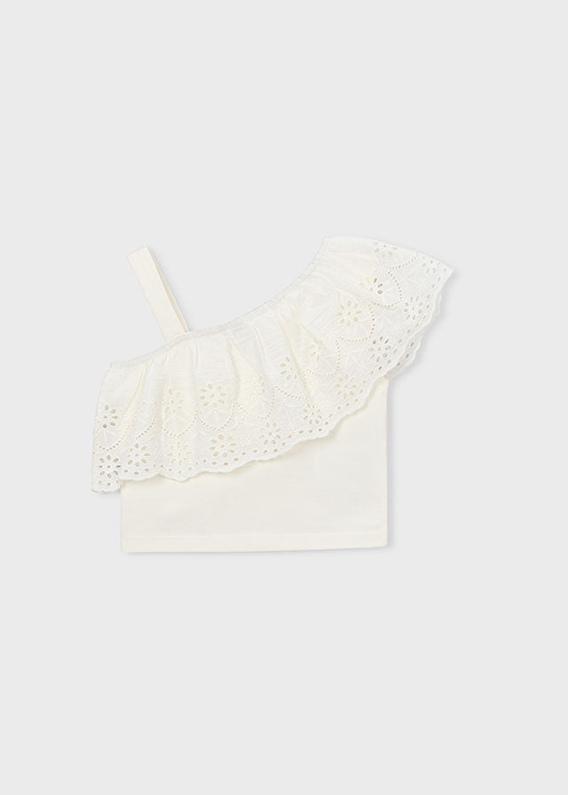 Blusa alças perfurada - mayoral - Mini Menina - SS26-3022