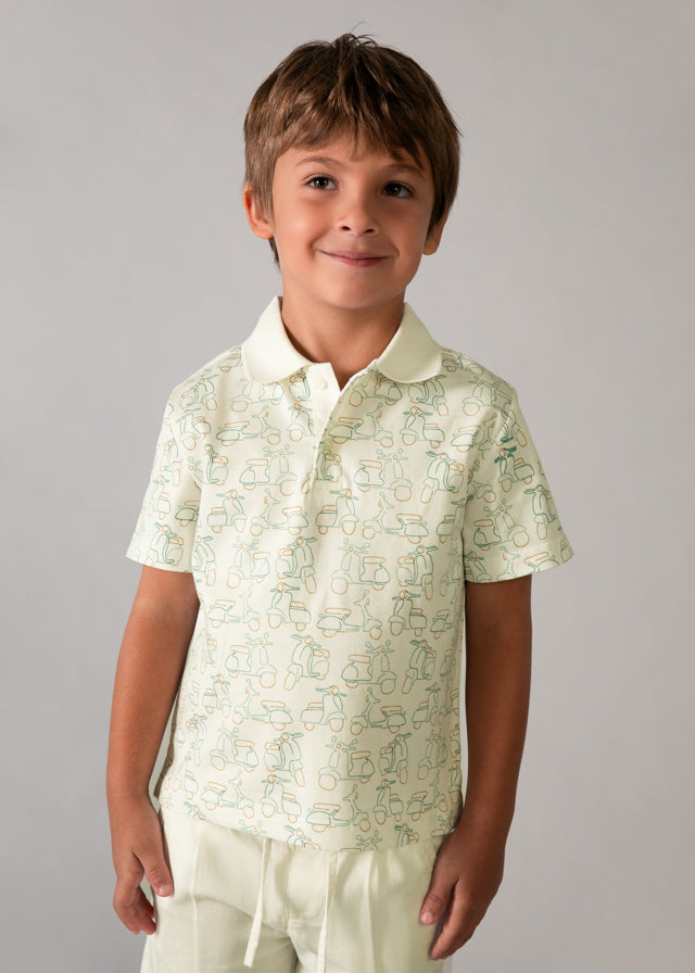 Polo m/curta estampada - mayoral - Mini Menino - SS26-3104