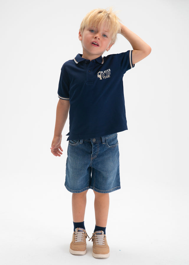 Polo m/curta print costas - mayoral - Mini Menino - SS26-3108