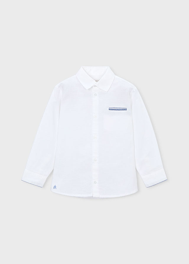 Camisa m/comp. linho - mayoral - Mini Menino - SS26-3117