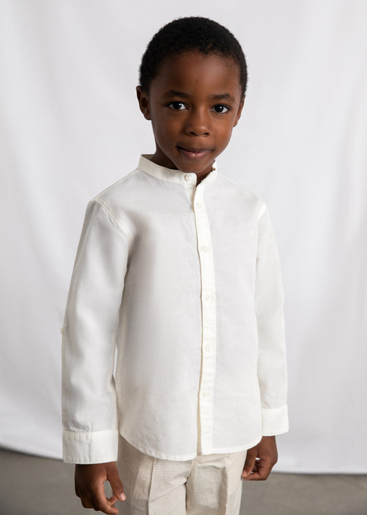Camisa m/comp. gola padre lin - mayoral - Mini Menino - SS26-3118