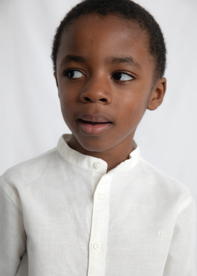 Camisa m/comp. gola padre lin - mayoral - Mini Menino - SS26-3118