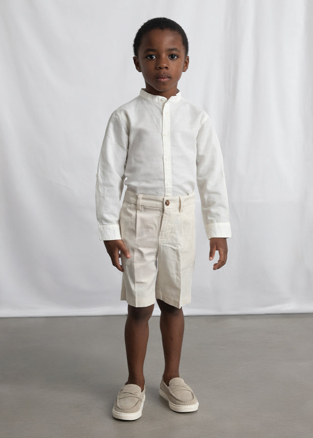 Camisa m/comp. gola padre lin - mayoral - Mini Menino - SS26-3118