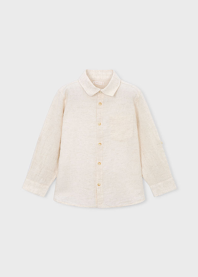 Camisa m/comp.linho - mayoral - Mini Menino - SS26-3119