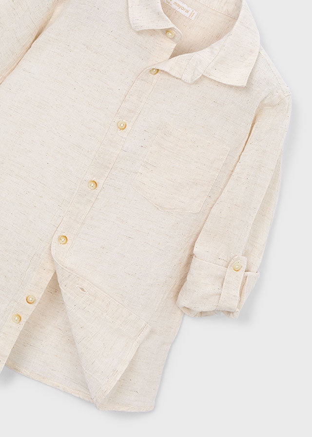 Camisa m/comp.linho - mayoral - Mini Menino - SS26-3119