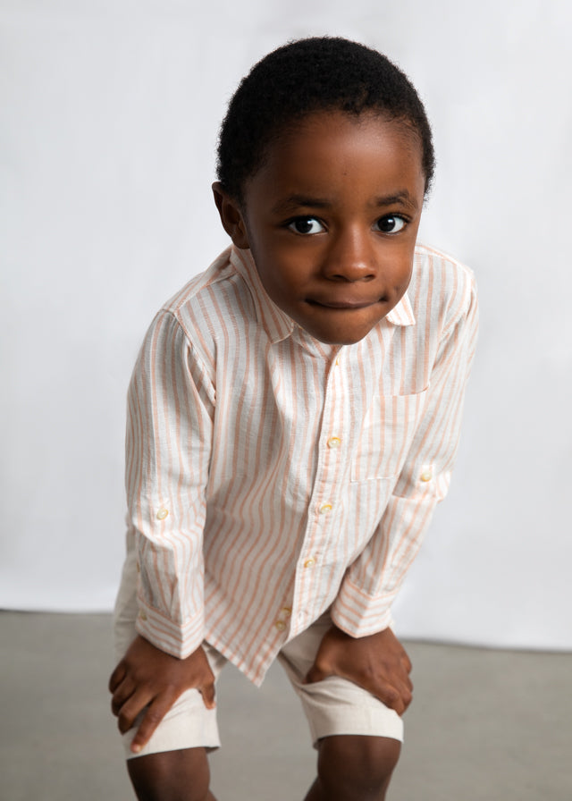 Camisa m/comp.linho - mayoral - Mini Menino - SS26-3119