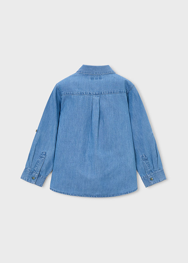 Camisa m/comp. denim - mayoral - Mini Menino - SS26-3122