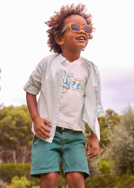 Bermuda linho relaxed - mayoral - Mini Menino - SS26-3202