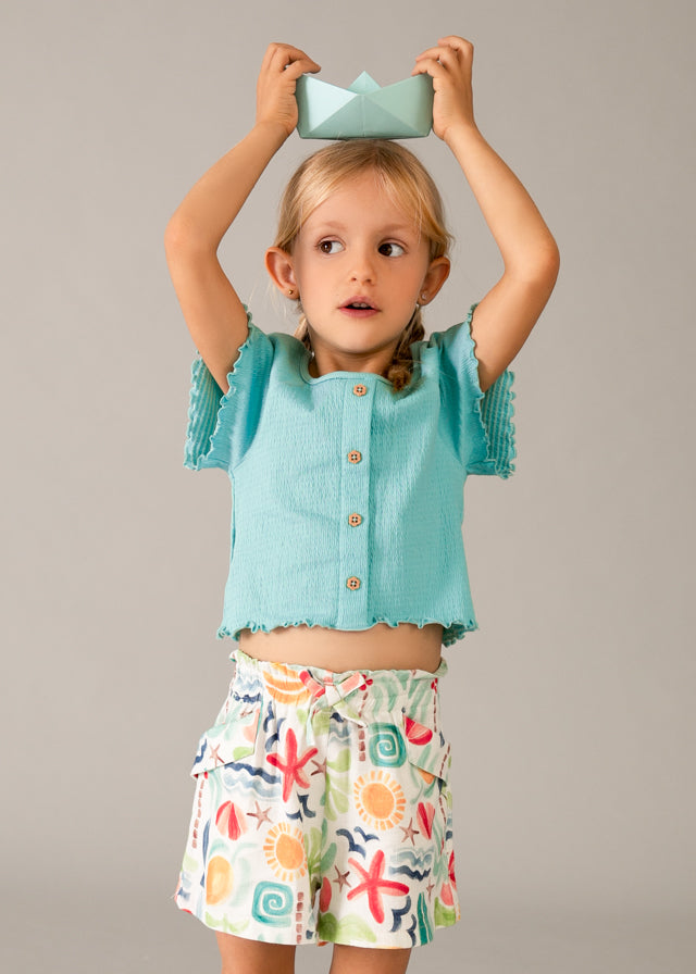 Calção estampado - mayoral - Mini Menina - SS26-3221