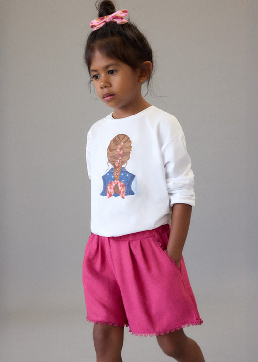 Calças curtas c/ cordões - mayoral - Mini Menina - SS26-3222