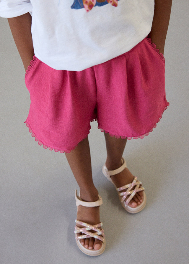 Calças curtas c/ cordões - mayoral - Mini Menina - SS26-3222