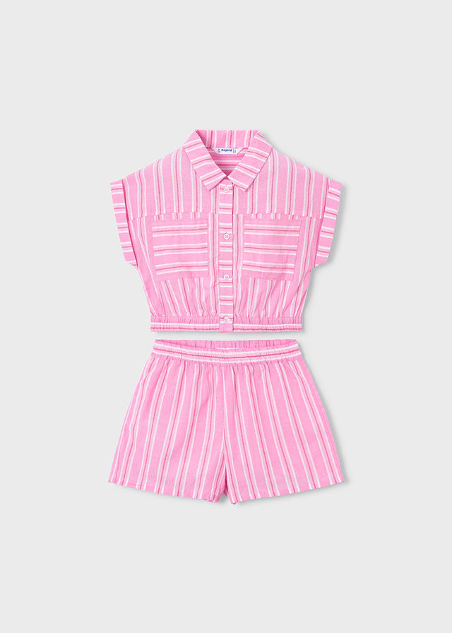 Conj. short riscas - mayoral - Mini Menina - SS26-3226