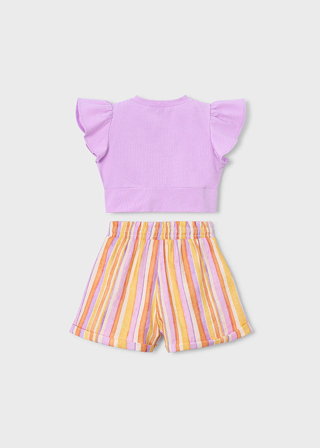 Conj. short riscas - mayoral - Mini Menina - SS26-3227
