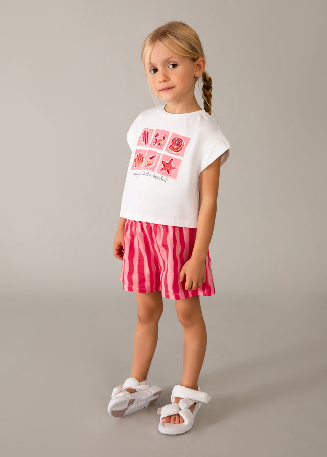 Conj. calção risca flame - mayoral - Mini Menina - SS26-3234