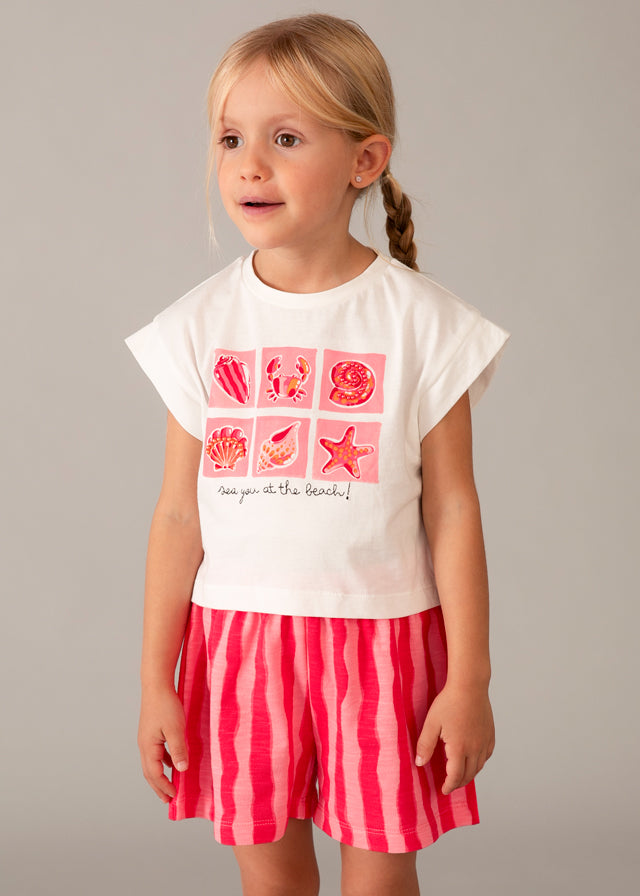 Conj. calção risca flame - mayoral - Mini Menina - SS26-3234