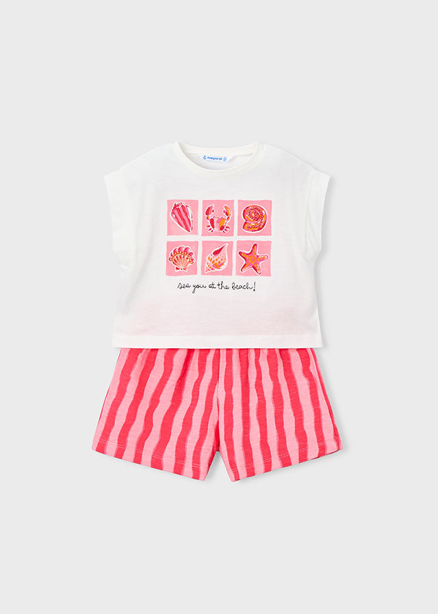 Conj. calção risca flame - mayoral - Mini Menina - SS26-3234