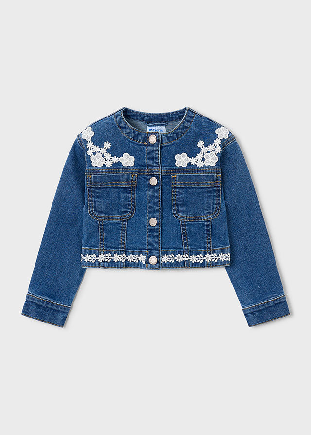 Blusão denim guipur - mayoral - Mini Menina - SS26-3453