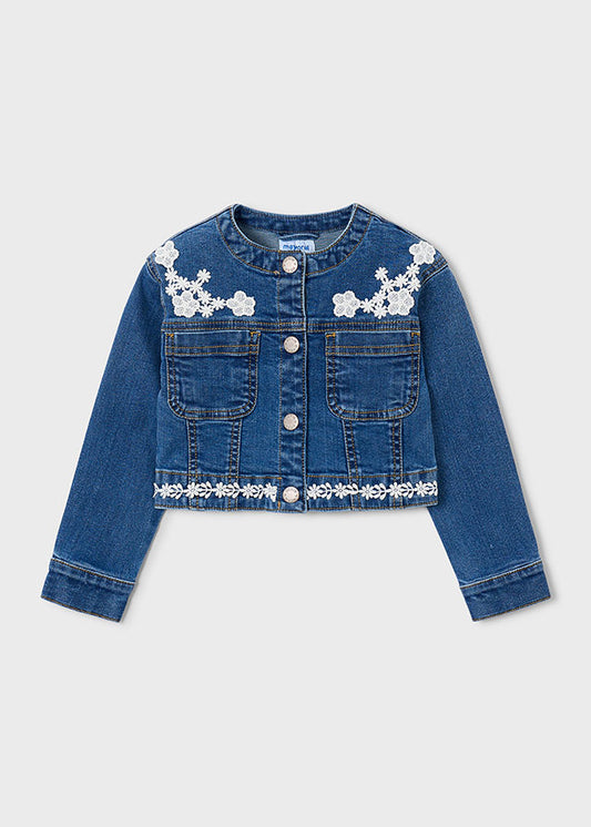 Blusão denim guipur - mayoral - Mini Menina - SS26-3453