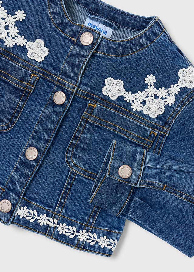 Blusão denim guipur - mayoral - Mini Menina - SS26-3453