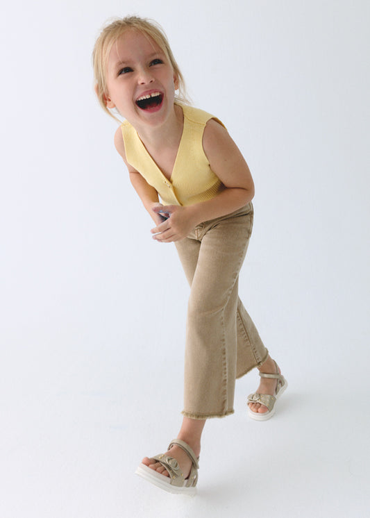 Calça sarja c/ pernas largas - mayoral - Mini Menina - SS26-3588