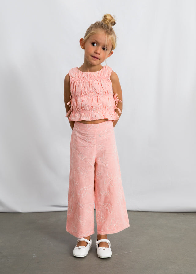 Conj. calça larga bordada - mayoral - Mini Menina - SS26-3592