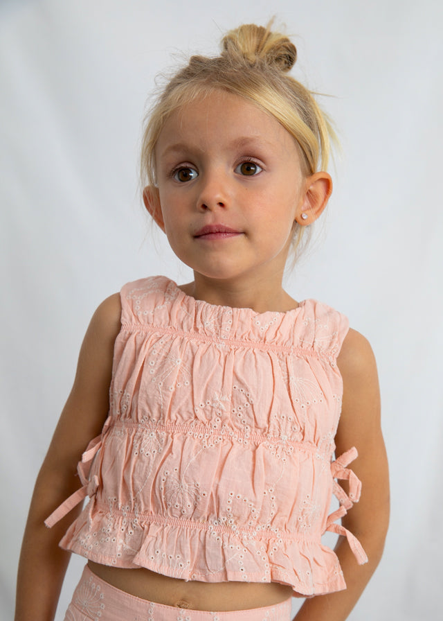 Conj. calça larga bordada - mayoral - Mini Menina - SS26-3592