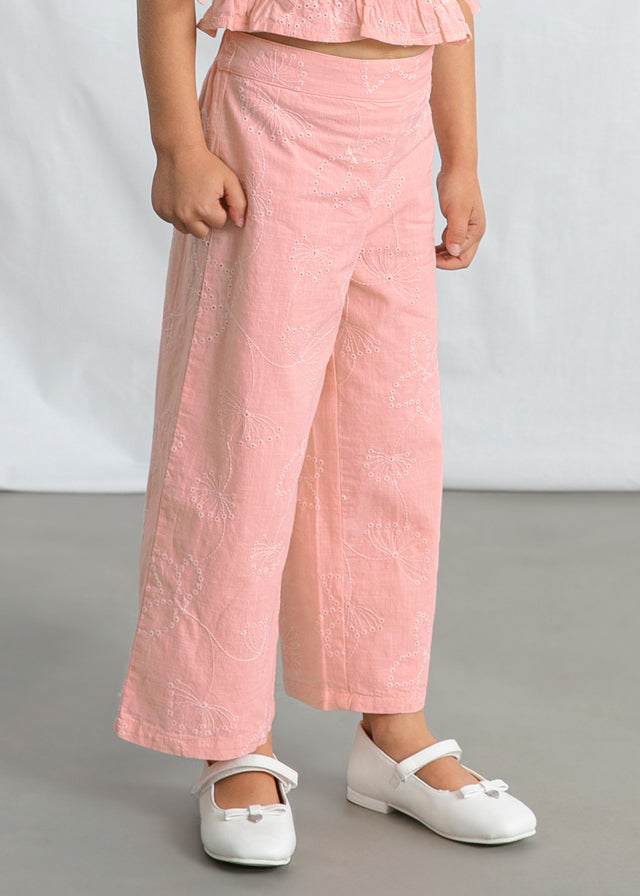 Conj. calça larga bordada - mayoral - Mini Menina - SS26-3592