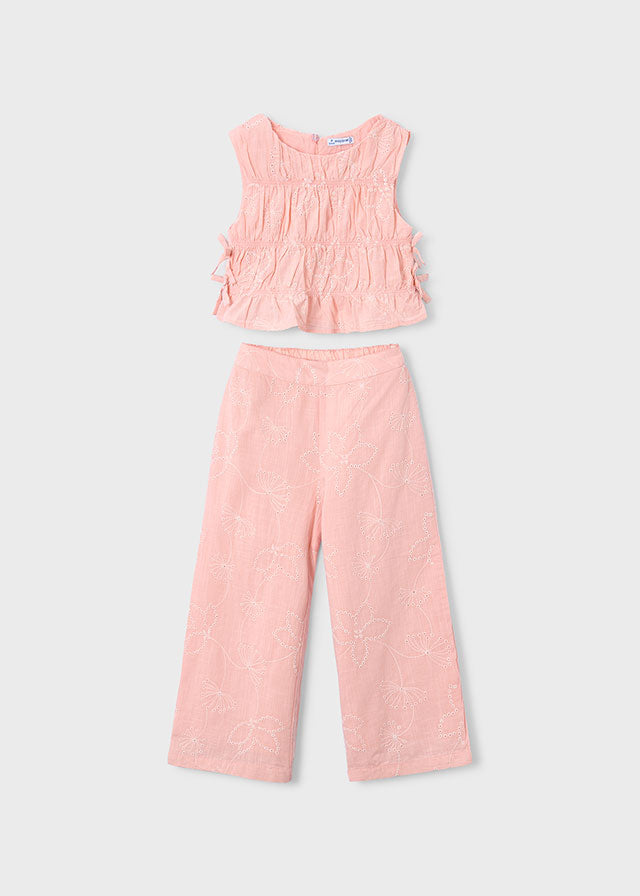 Conj. calça larga bordada - mayoral - Mini Menina - SS26-3592
