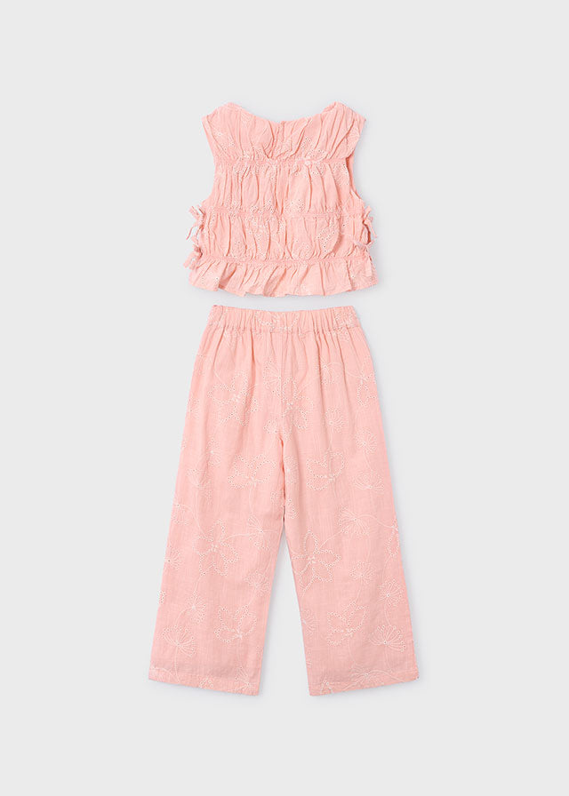 Conj. calça larga bordada - mayoral - Mini Menina - SS26-3592