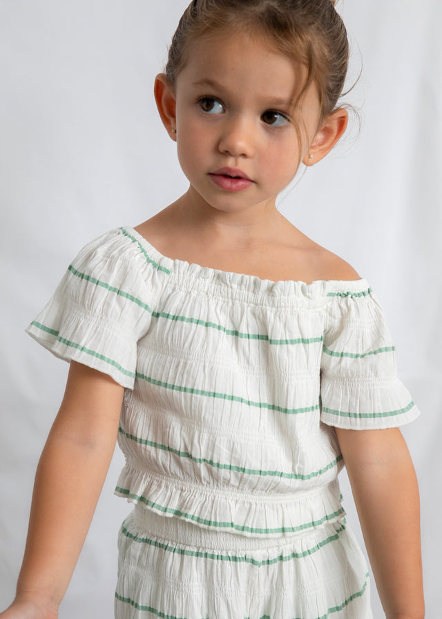 Conj. calça riscas - mayoral - Mini Menina - SS26-3593