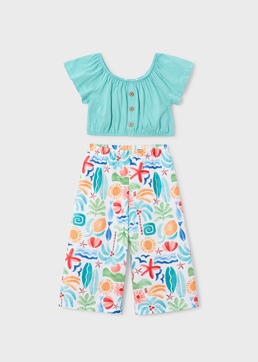 Conj. calça estampada - mayoral - Mini Menina - SS26-3597