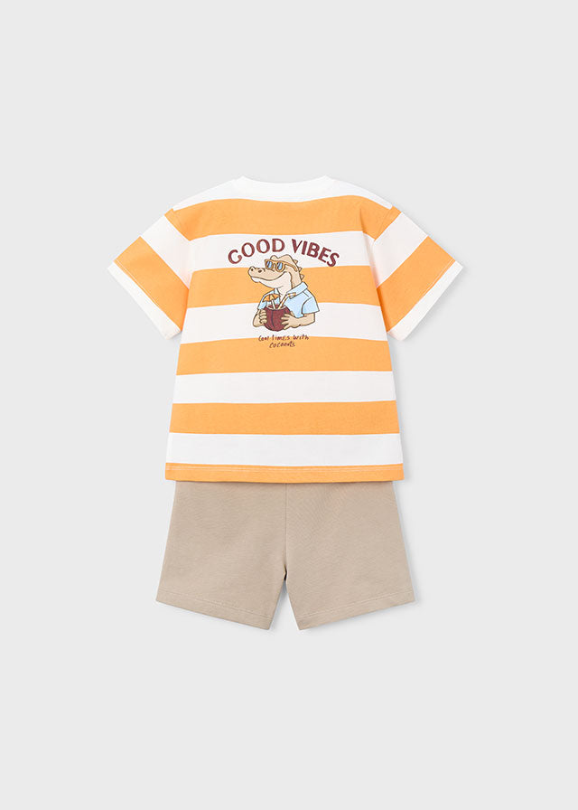 Conj. calção "good vibes" - mayoral - Mini Menino - SS26-3602