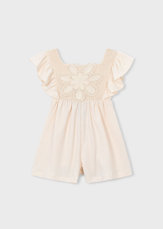 Macacão curto crochet - mayoral - Mini Menina - SS26-3888