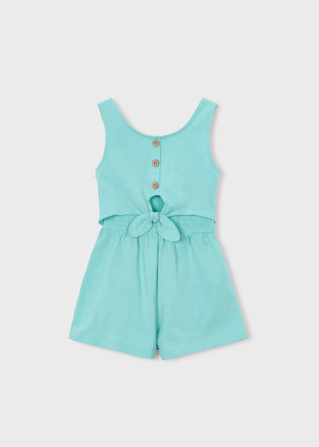 Macacão curto algodão cortado - mayoral - Mini Menina - SS26-3889