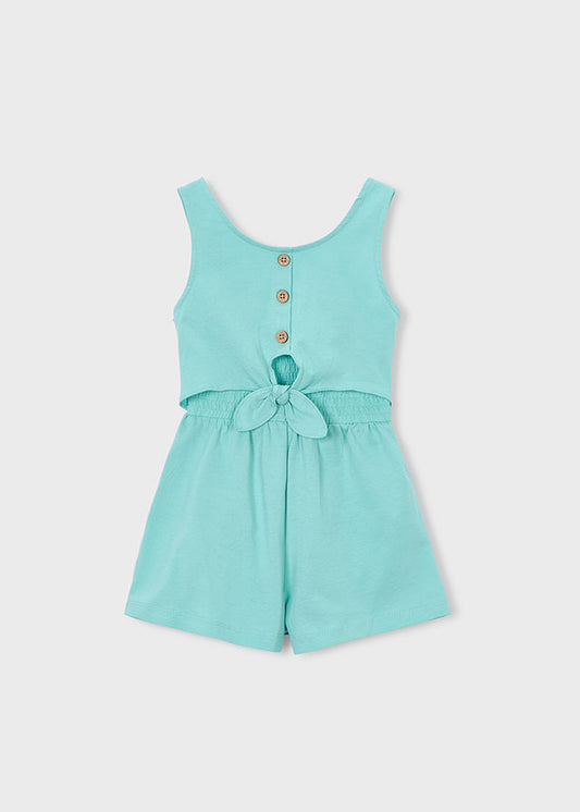 Macacão curto algodão cortado - mayoral - Mini Menina - SS26-3889