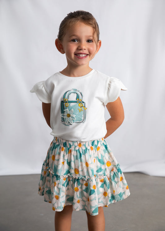 Saia dobby estampada - mayoral - Mini Menina - SS26-3903