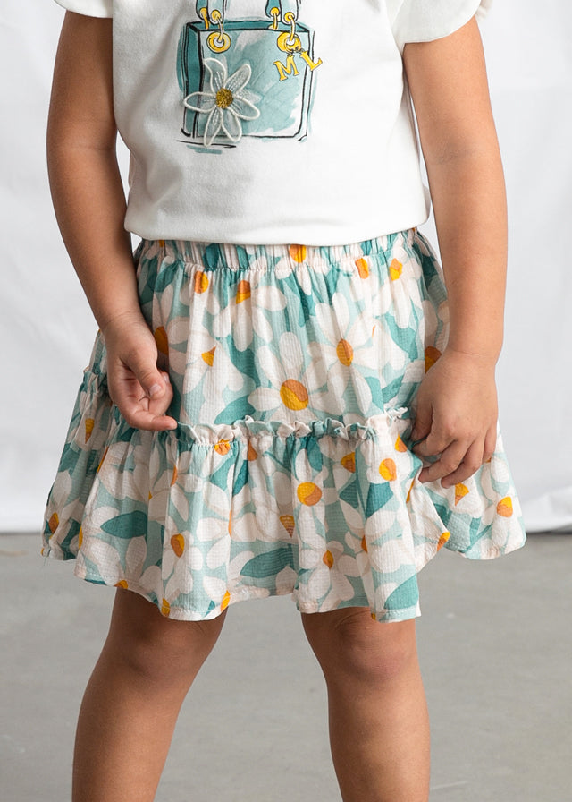 Saia dobby estampada - mayoral - Mini Menina - SS26-3903