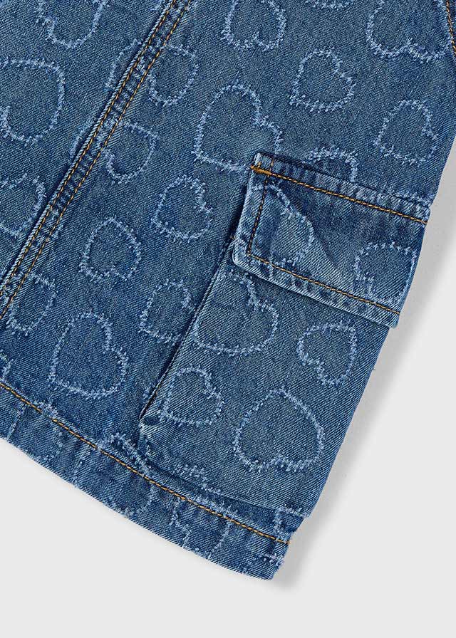 Saia de peito denim corações - mayoral - Mini Menina - SS26-3910