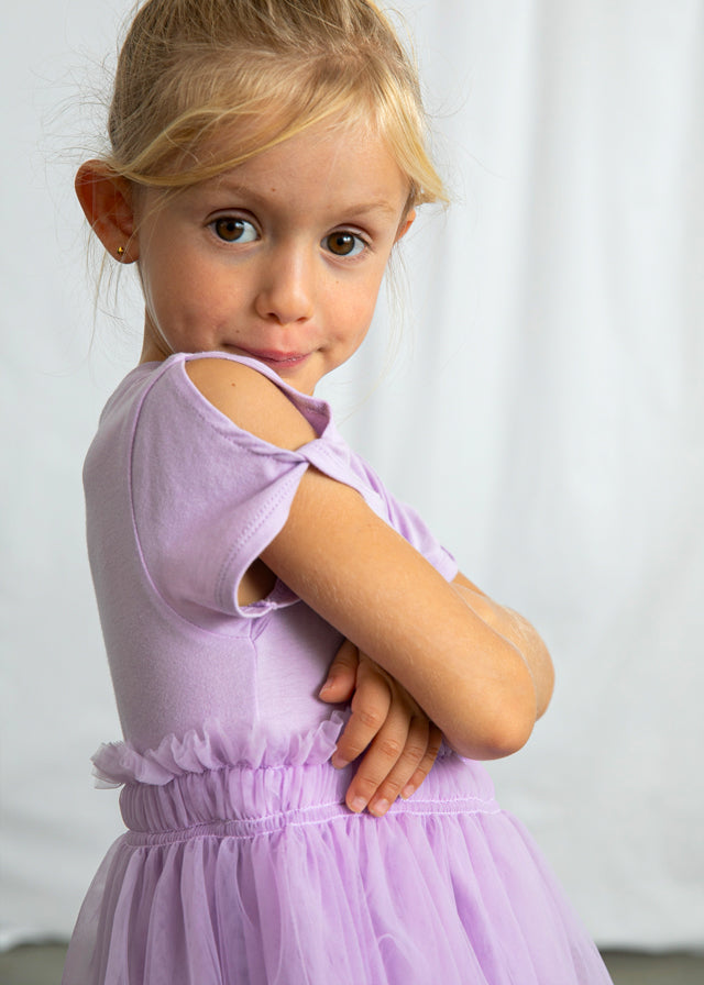 Vestido combinado - mayoral - Mini Menina - SS26-3915