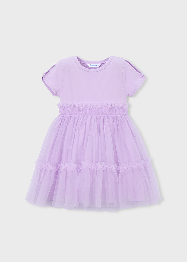 Vestido combinado - mayoral - Mini Menina - SS26-3915