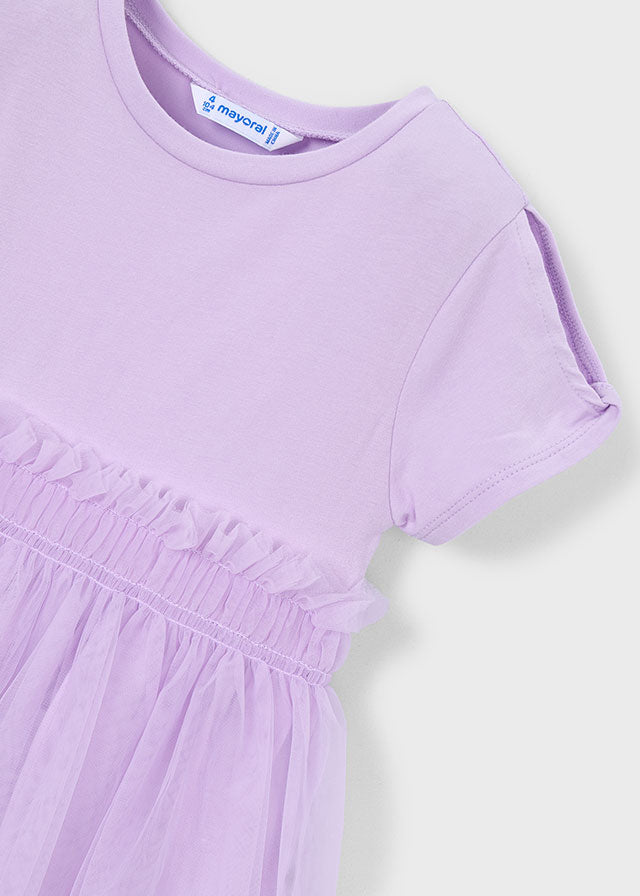 Vestido combinado - mayoral - Mini Menina - SS26-3915