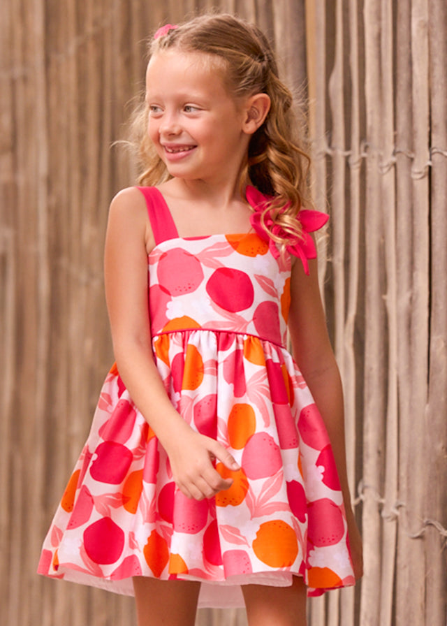 Vestido florido assimétrico - mayoral - Mini Menina - SS26-3924
