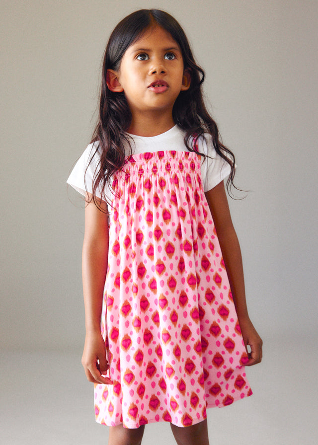 Vestido combinado - mayoral - Mini Menina - SS26-3933