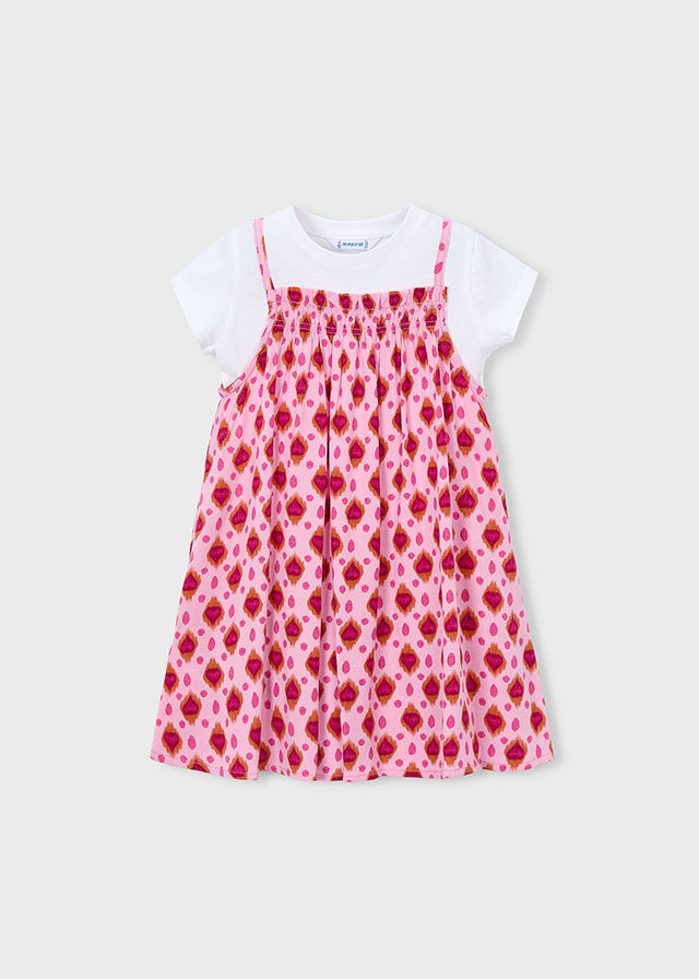 Vestido combinado - mayoral - Mini Menina - SS26-3933