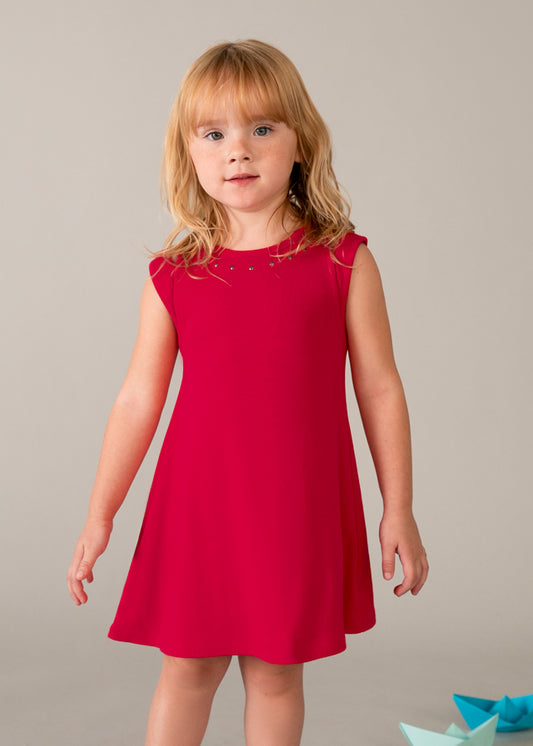 Vestido c/ recorte cravejado - mayoral - Mini Menina - SS26-3938