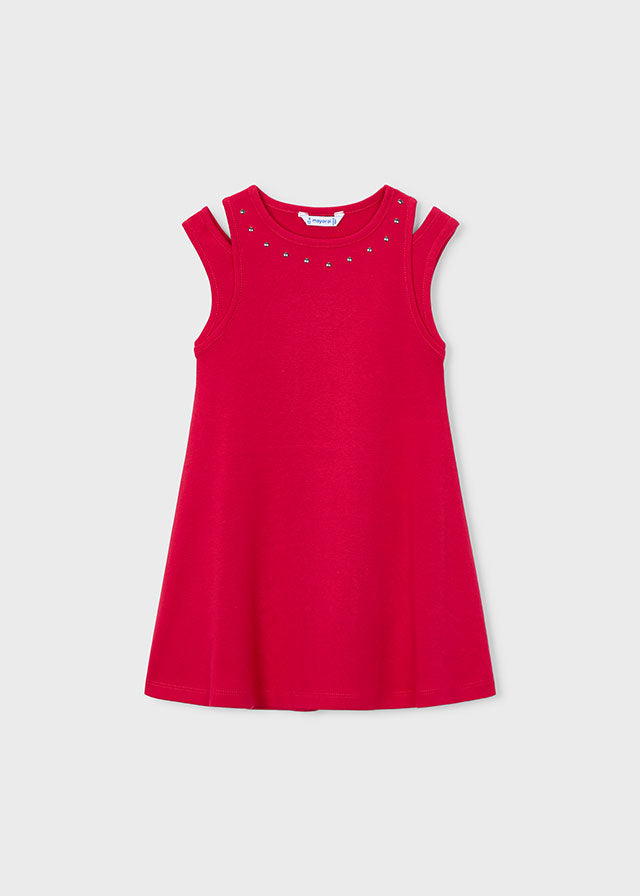 Vestido c/ recorte cravejado - mayoral - Mini Menina - SS26-3938