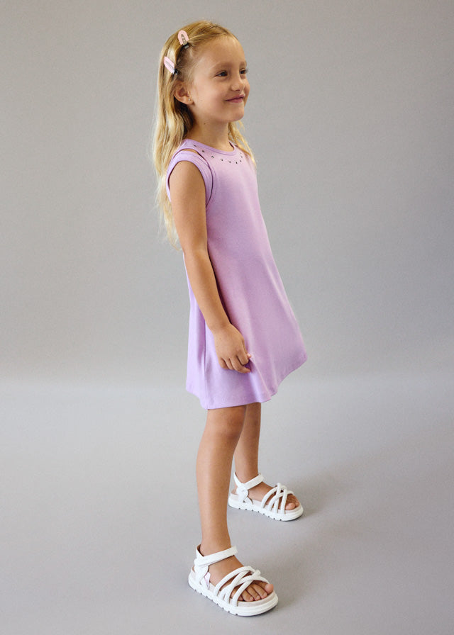 Vestido c/ recorte cravejado - mayoral - Mini Menina - SS26-3938